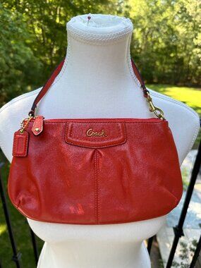 Coach Leather Mini Purse/Wristlet Orange